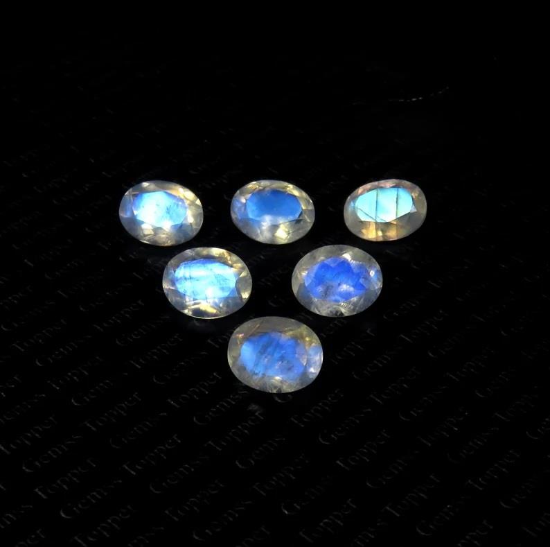 Rainbow Moonstone 8x10 mm Oval Faceted